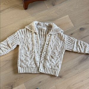 Pilcro Chunky Knit Sweater in Cream and Brown